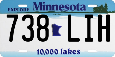 MN license plate 738LIH