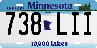 MN license plate 738LII