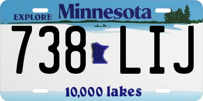 MN license plate 738LIJ