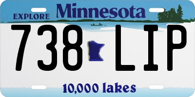 MN license plate 738LIP