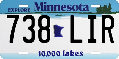 MN license plate 738LIR