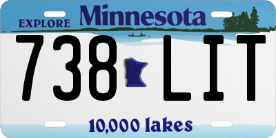 MN license plate 738LIT