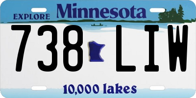 MN license plate 738LIW