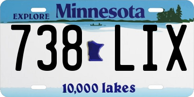 MN license plate 738LIX