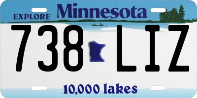 MN license plate 738LIZ