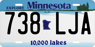 MN license plate 738LJA