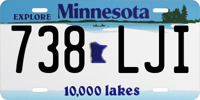MN license plate 738LJI