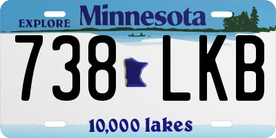 MN license plate 738LKB