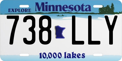 MN license plate 738LLY