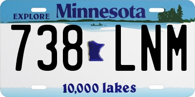 MN license plate 738LNM