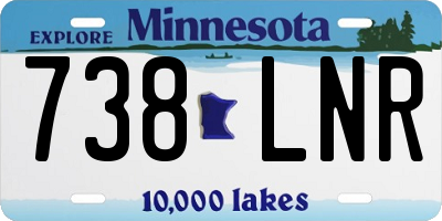 MN license plate 738LNR