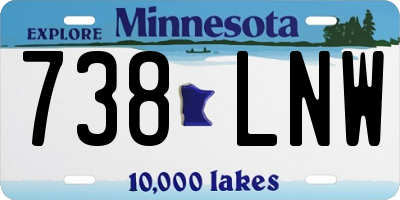 MN license plate 738LNW