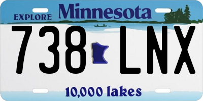 MN license plate 738LNX