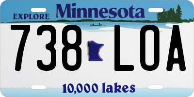 MN license plate 738LOA