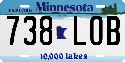 MN license plate 738LOB