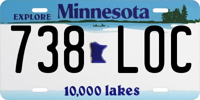 MN license plate 738LOC