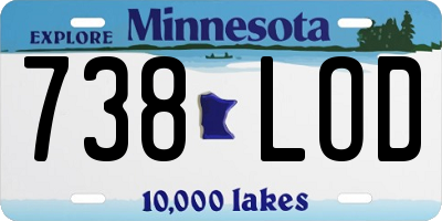 MN license plate 738LOD