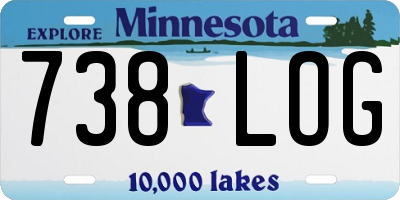 MN license plate 738LOG