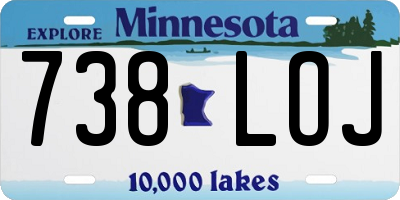 MN license plate 738LOJ