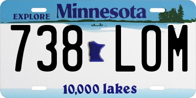 MN license plate 738LOM