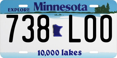 MN license plate 738LOO