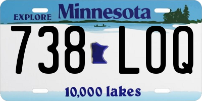 MN license plate 738LOQ