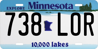 MN license plate 738LOR