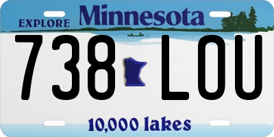 MN license plate 738LOU