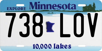 MN license plate 738LOV