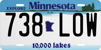 MN license plate 738LOW