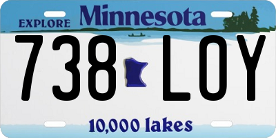 MN license plate 738LOY