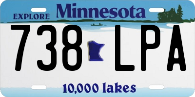 MN license plate 738LPA