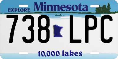 MN license plate 738LPC