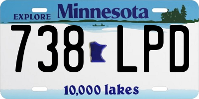 MN license plate 738LPD
