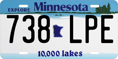 MN license plate 738LPE