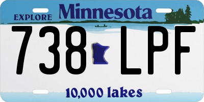 MN license plate 738LPF