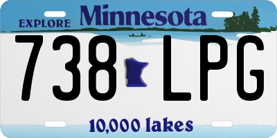 MN license plate 738LPG