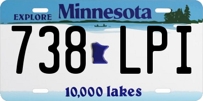 MN license plate 738LPI