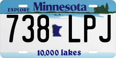 MN license plate 738LPJ