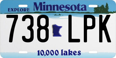 MN license plate 738LPK