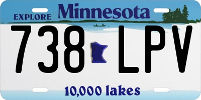 MN license plate 738LPV