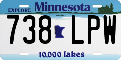 MN license plate 738LPW