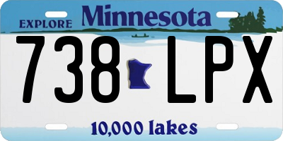 MN license plate 738LPX