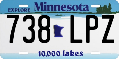 MN license plate 738LPZ