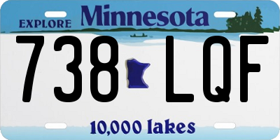 MN license plate 738LQF