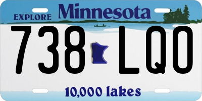 MN license plate 738LQO