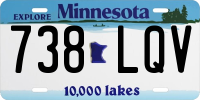 MN license plate 738LQV