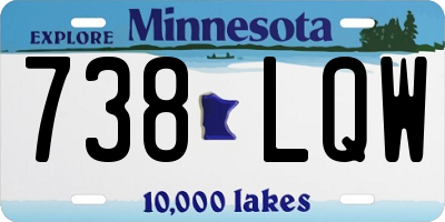 MN license plate 738LQW