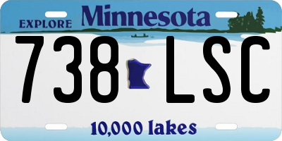 MN license plate 738LSC