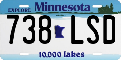 MN license plate 738LSD